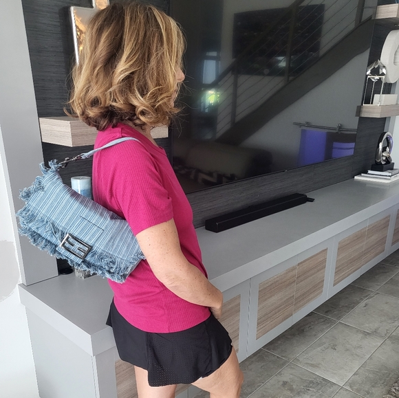 Denim baguette bag - Picture 2 of 11